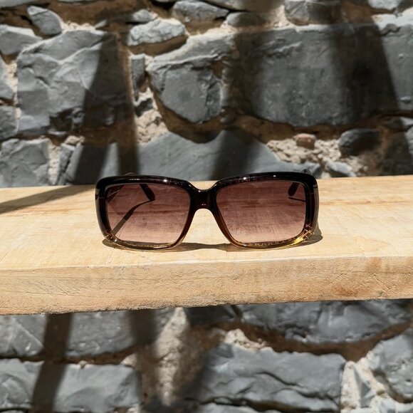 Gucci GG3575 Brown Gradient Diamantissima Rectangular Sunglasses - Picture 2 of 10